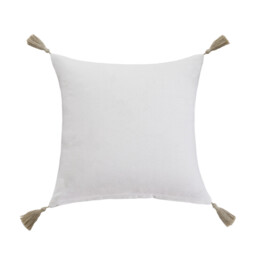 MEROPE Polyester/Cotton Embroidered Cushion Cover, 50x50 cm, White/Beige, Pack of 1 - thumbnail 2