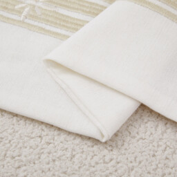 MEROPE Polyester/Cotton Embroidered Cushion Cover, 50x50 cm, White/Beige, Pack of 1 - thumbnail 3