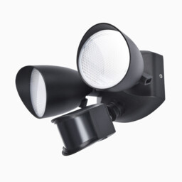 LUTEC 20W LED Security Flood Light, 1700LM 4000K, Outdoor Wall Light with Sensor, Integrated Twin Heads, for Patio, Garden, Yard, Black - thumbnail 3