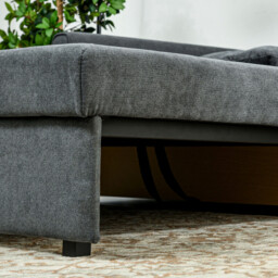 Homcom Sofa Bed 2 Seater Fold Out with 2 Cushions Charcoal - thumbnail 7