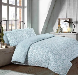 NightComfort Duvet Cover Set Hana Reversible Aqua Double - thumbnail 4