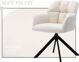 chairus Velvet Desk Chair Upholstered Armchair Home Office Chair 360°Swivel - thumbnail 7