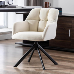 chairus Velvet Desk Chair Upholstered Armchair Home Office Chair 360°Swivel - thumbnail 5