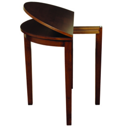 Dining & Console Table Hanover Round/Half Moon Extendable Walnut D:90cm - thumbnail 4