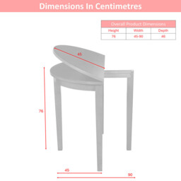 Dining & Console Table Hanover Round/Half Moon Extendable Walnut D:90cm - thumbnail 5