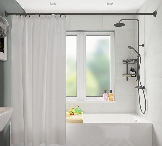 Croydex Shower Curtain Polyester White 180x180cm - image 1