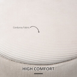 HOMCOM Ottomans Storage Nested Textured Cream 2 Pcs - thumbnail 3