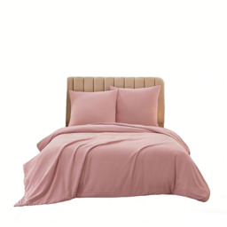 Meeallhome  Washed Brushed Duvet Cover Set 220*200cm/50*75cm*2  Beige pink - thumbnail 6
