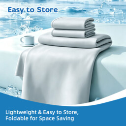 【Summer Cooling】Lebonsoir 3 Piece Jelly Cooling Mat Set, Summer Cool Mattress Pad with 2 Matching Pillowcases, Breathable Anti-Slip Washable Foldable Cooling Bed Sheet, Soft Machine Washable Cooling Bedding, 150x200cm+48x74cm*2, Light Gray - thumbnail 5