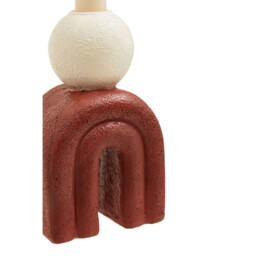 Interiors by Premier Candle Holder Tapered Utica Red Base/Cream - thumbnail 7