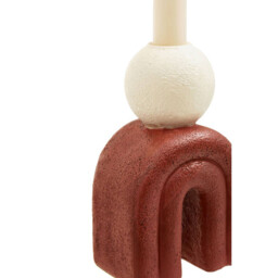 Interiors by Premier Candle Holder Tapered Utica Red Base/Cream - thumbnail 4