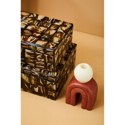 Interiors by Premier Candle Holder Tapered Utica Red Base/Cream - thumbnail 5
