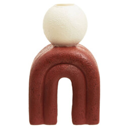 Interiors by Premier Candle Holder Tapered Utica Red Base/Cream - thumbnail 6