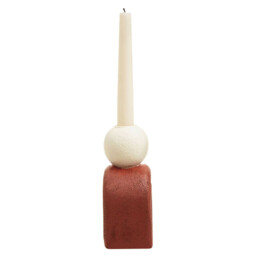 Interiors by Premier Candle Holder Tapered Utica Red Base/Cream - thumbnail 2