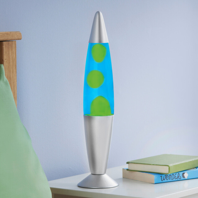 GLOBAL GIZMOS Lava Lamp Rocket Blue/Green/Silver - image 1