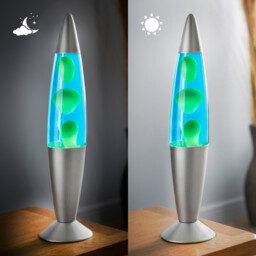 GLOBAL GIZMOS Lava Lamp Rocket Blue/Green/Silver - thumbnail 2