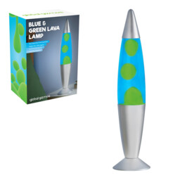 GLOBAL GIZMOS Lava Lamp Rocket Blue/Green/Silver - thumbnail 3