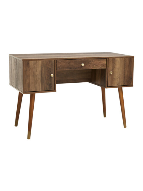 Interiors by Premier Desk Frida 1 Drawer 2 Doors Light Walnut - image 1