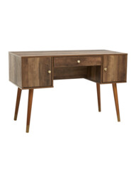 Interiors by Premier Desk Frida 1 Drawer 2 Doors Light Walnut - thumbnail 1