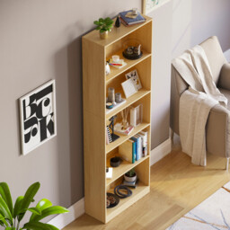 Vida Designs Bookcase Cambridge 5 Shelves Oak Effect Extra Large - thumbnail 6