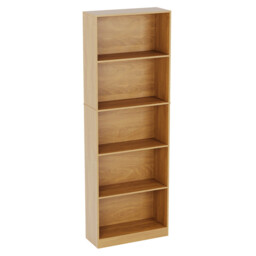 Vida Designs Bookcase Cambridge 5 Shelves Oak Effect Extra Large - thumbnail 5