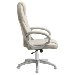 JOYFURNOS Ergonomic Desk Chair, Adjustable Swivel Office Chair with Silent Wheels, 73x70x(112-122)cm, for Home Workspace, White - thumbnail 5