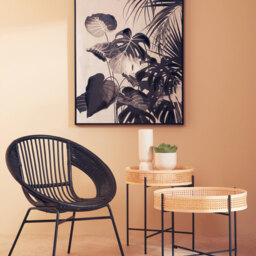 Interiors by Premier Coffee Table Depok Round Rattan/Black - thumbnail 4