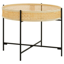 Interiors by Premier Coffee Table Depok Round Rattan/Black - thumbnail 1