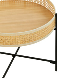 Interiors by Premier Coffee Table Depok Round Rattan/Black - thumbnail 5