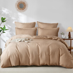 LeBonsoir Khaki Bedding Duvet Cover Set，260x220cm/60x80cmx2 Breathable Durable Soft Comfy， with Zip， 3 Pieces， Includes 1 Duvet Cover & 2 Pillowcases，NO Comforter - thumbnail 7
