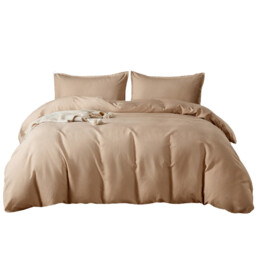 LeBonsoir Khaki Bedding Duvet Cover Set，260x220cm/60x80cmx2 Breathable Durable Soft Comfy， with Zip， 3 Pieces， Includes 1 Duvet Cover & 2 Pillowcases，NO Comforter - thumbnail 5
