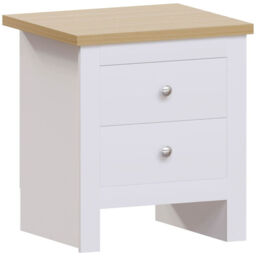 Vida Designs Bedside Table Arlington 2 Drawers White/Oak Effect - thumbnail 2