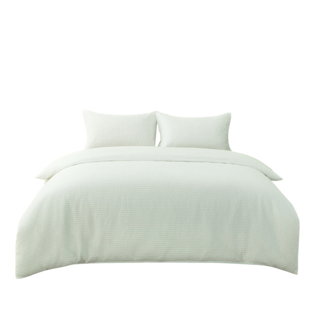 White Waffle Duvet Cover & Pillowcases Set, 220*200CM+50*75CM*2 - image 1