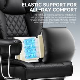GTPLAYER Gaming Chair, Executive Office Desk Chair with Footrest Ergonomic Heavy Duty High Back Lumbar Support Home Recliner Swivel Computer Chairs, Black - thumbnail 6