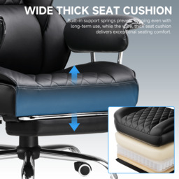 GTPLAYER Gaming Chair, Executive Office Desk Chair with Footrest Ergonomic Heavy Duty High Back Lumbar Support Home Recliner Swivel Computer Chairs, Black - thumbnail 3