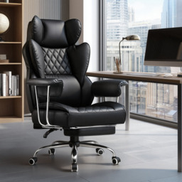 GTPLAYER Gaming Chair, Executive Office Desk Chair with Footrest Ergonomic Heavy Duty High Back Lumbar Support Home Recliner Swivel Computer Chairs, Black - thumbnail 5