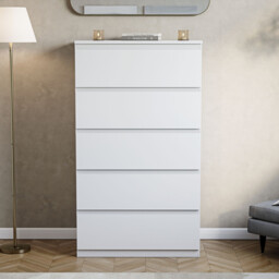 Vida Designs Drawer Chest Denver 5 Drawers White - thumbnail 7