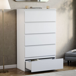 Vida Designs Drawer Chest Denver 5 Drawers White - thumbnail 3