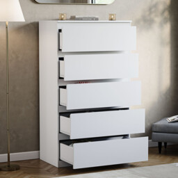 Vida Designs Drawer Chest Denver 5 Drawers White - thumbnail 6