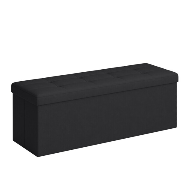 Ochama Ink Black Long Foldable Storage Ottoman – 38 x 110 x 38 cm, Foot Rest & Cube-Style Storage, Supports 300 kg – Ideal for Living Room, Bedroom, or Entryway - image 1