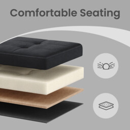 Ochama Ink Black Long Foldable Storage Ottoman – 38 x 110 x 38 cm, Foot Rest & Cube-Style Storage, Supports 300 kg – Ideal for Living Room, Bedroom, or Entryway - thumbnail 2