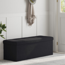 Ochama Ink Black Long Foldable Storage Ottoman – 38 x 110 x 38 cm, Foot Rest & Cube-Style Storage, Supports 300 kg – Ideal for Living Room, Bedroom, or Entryway - thumbnail 5