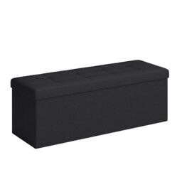 Ochama Ink Black Long Foldable Storage Ottoman – 38 x 110 x 38 cm, Foot Rest & Cube-Style Storage, Supports 300 kg – Ideal for Living Room, Bedroom, or Entryway - thumbnail 1
