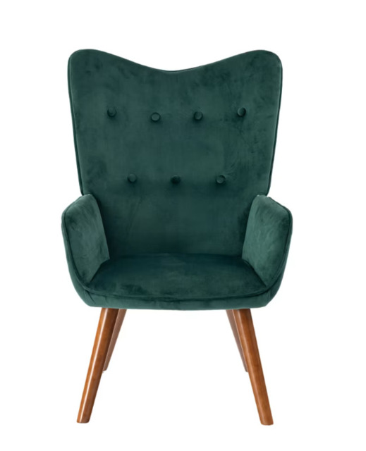 Urban Meuble ARMCHAIR Velvet Green with Wooden Legs & Comfortable - image 1