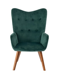 Urban Meuble ARMCHAIR Velvet Green with Wooden Legs & Comfortable - thumbnail 1