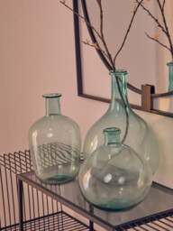 Interiors by Premier Vase Bexley Blue Recycled Glass Small - thumbnail 2