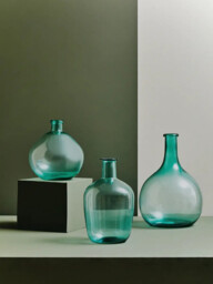 Interiors by Premier Vase Bexley Blue Recycled Glass Small - thumbnail 4