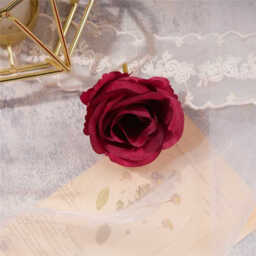 Wei’s Moment 20Pcs Artificial Flowers Roses, Real Touch  Foam Roses, Fake Flowers Rose for DIY Wedding Bridal Bouquets Baby Shower Table Centerpieces Home Decorations, Cream Burgundy - thumbnail 3