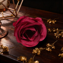 Wei’s Moment 20Pcs Artificial Flowers Roses, Real Touch  Foam Roses, Fake Flowers Rose for DIY Wedding Bridal Bouquets Baby Shower Table Centerpieces Home Decorations, Cream Burgundy - thumbnail 4