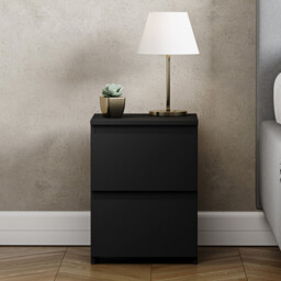 Vida Designs Bedside Table Denver 2 Drawers Black - thumbnail 2